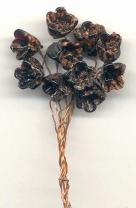 Black & Aventurina Flowers, 10mm